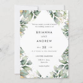 Convite Modern Eucalyptus Wedding Invitation Einladung