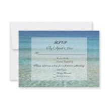 Modern Fade Tropical Beach Sea Weding RSVP