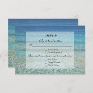 Convite Modern Fade Tropical Beach Sea Weding RSVP
