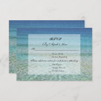 Convite Modern Fade Tropical Beach Sea Weding RSVP