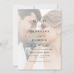 Convite Modern Fading 2 Photo Ampersand All in One Wedding