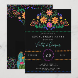 Convite Modern Fiesta e Cactus Colorful Festa de noivado