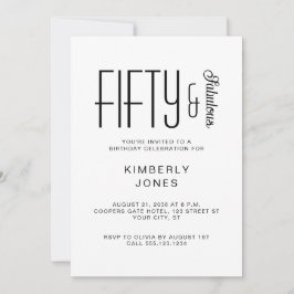 Convite Modern Fifty And Fabulous Bold 50th Birthday Party