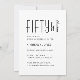 Convite Modern Fifty And Fabulous Bold 50th Birthday Party