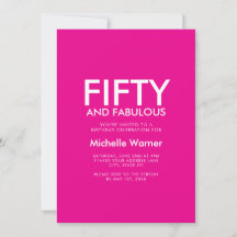 Modern Fifty and Fabulous Pink 50th Birthday Party