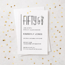 Convite Modern Fifty & Fabulous Bold 50th Birthday Party