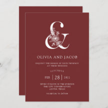 Modern Floral | Burgundy Ampersand Wedding