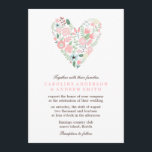 Convite Modern Floral Heart Wedding<br><div class="desc">Convites de casamento modernos e na moda perfeitos para um casamento de primavera ou verão uma bela ilustração de um coração floral. Visite nossa loja para obter mais opções de cores e produtos correspondentes.</div>