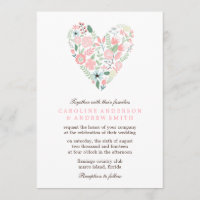 Modern Floral Heart Wedding