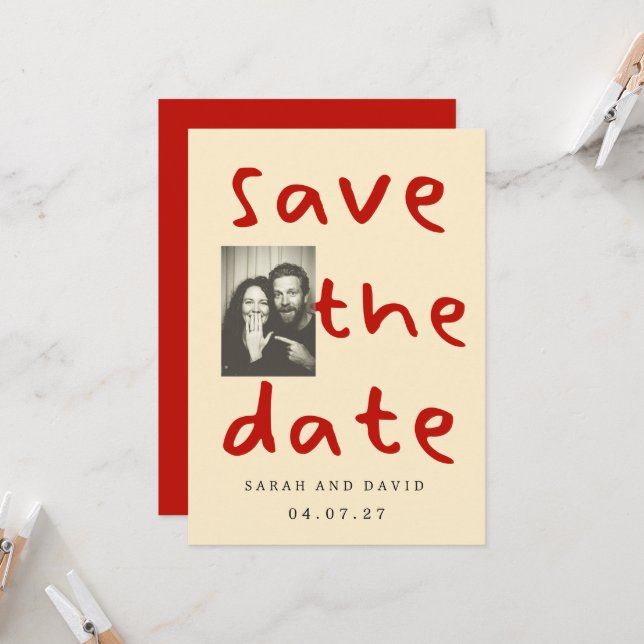 Convite Modern Funny Minimal Photo (Frente/Verso In Situ)