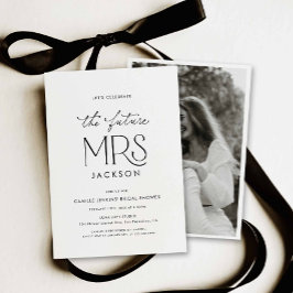 Convite Modern Future Mrs Bridal Shower Photo Invitation 