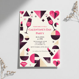Convite Modern Geometric Galentine's Invitation