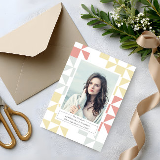 Convite Modern Geometry Photo Graduation Invitation