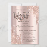 Convite Modern Glitter Drives Rosa Dourado Partido<br><div class="desc">Um moderno,  chique e glamouroso com brilho no fundo rosa dourado.</div>