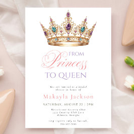 Convite Modern Gold Crown Elegant Bridal Shower Invitation