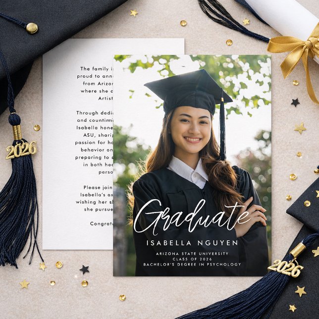 Convite Modern graduate photo graduation announcement (Criador carregado)
