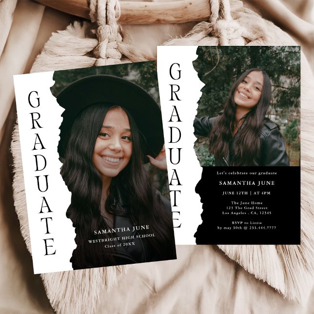 Convite Modern Graduate Photo Magazine Graduation Party (Criador carregado)