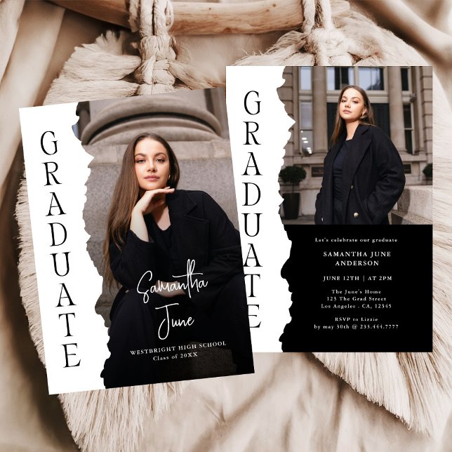 Convite Modern Graduate Photo Magazine Graduation Party (Criador carregado)