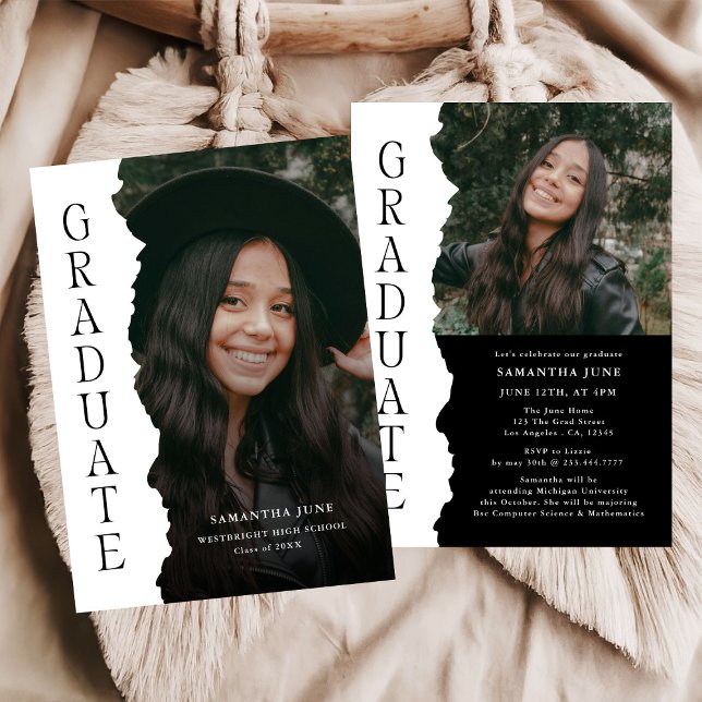 Convite Modern Graduate Photo Magazine Graduation Party (Criador carregado)