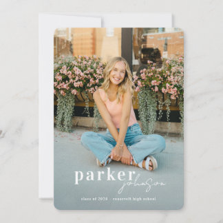 Convite Modern Graduation Announcement Photo Card