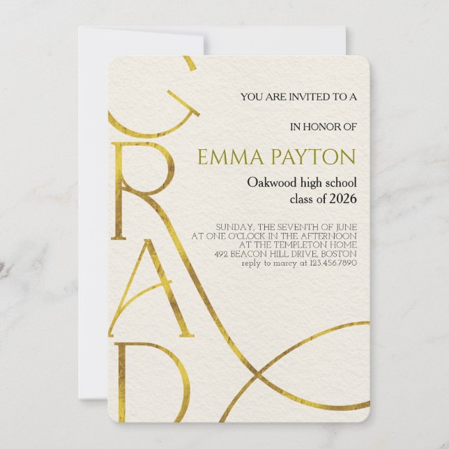 Convite Modern Graduation Celebration  (Frente)