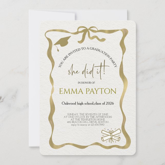 Convite Modern Graduation Celebration  (Frente)