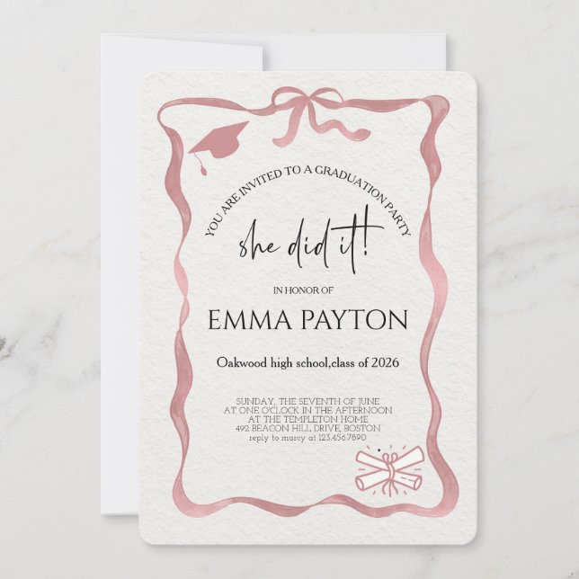 Convite Modern Graduation Celebration  (Frente)