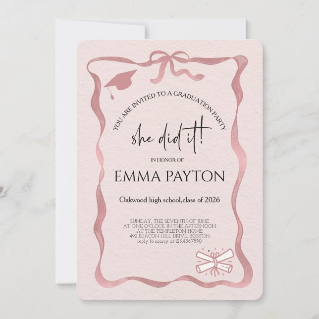 Convite Modern Graduation Celebration  (Frente)