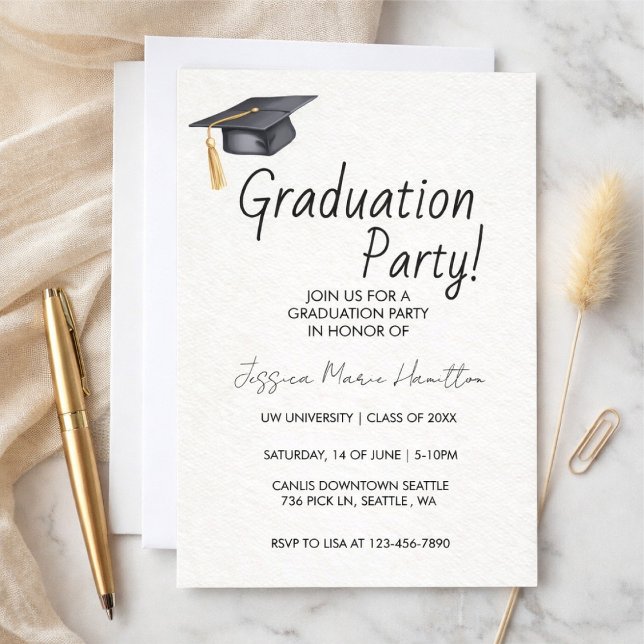 Convite Modern Graduation Invitation Template (Criador carregado)
