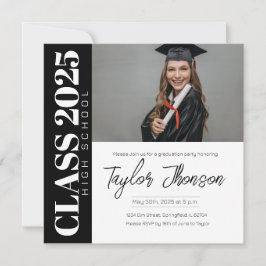 Convite Modern Graduation Party Invitation With photo