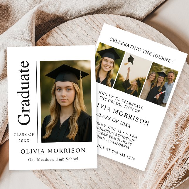 Convite Modern Graduation Party Photo (Criador carregado)