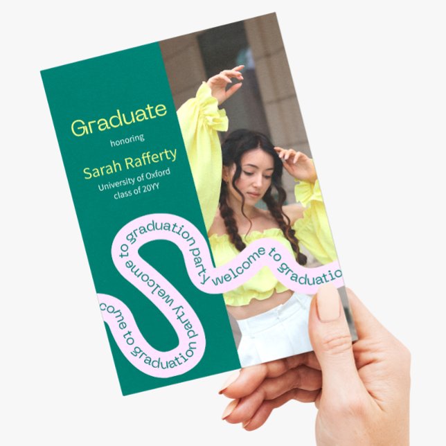 Convite Modern green colourful typography invitation (Criador carregado)