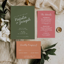 Modern Green Fun Whimsical Summer Wedding