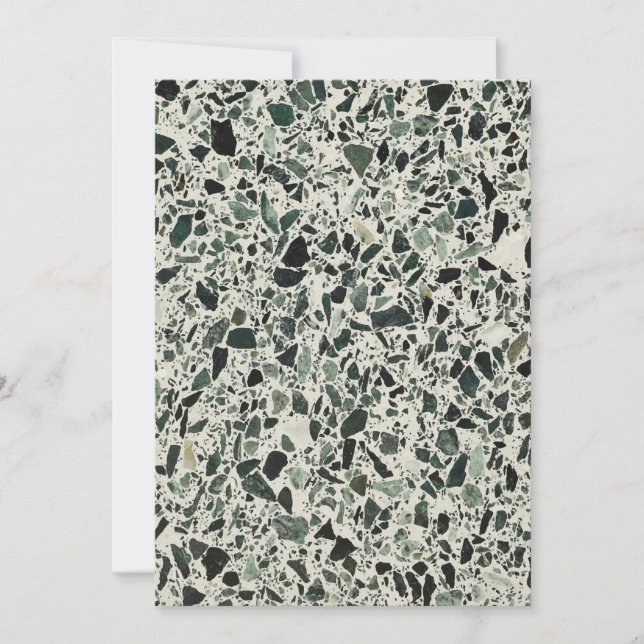 Convite Modern Green Terrazzo (Frente)