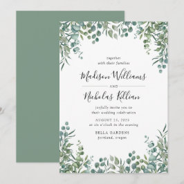Convite Modern Greenery | Quadro Botânico Casamento