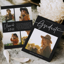 Convite Modern Hand Lettered Graduation Announcement Card 