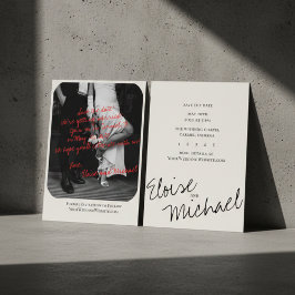 Convite Modern Handwritten Overlay Photo Save the Date