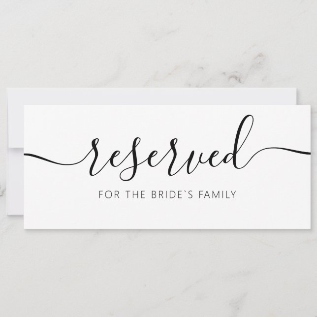 Convite Modern Hanging Reserved Card Wedding Sign (Frente)
