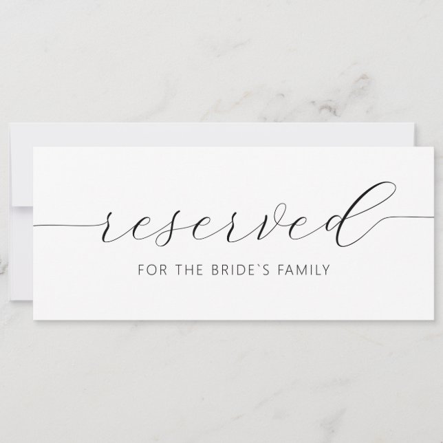 Convite Modern Hanging Reserved Card Wedding Sign (Frente)
