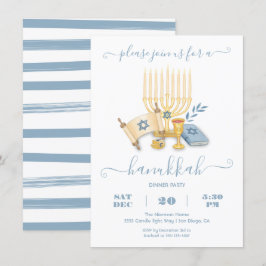 Convite Modern Hanukkah Party watercolor