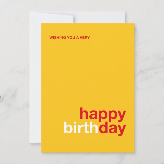 Convite Modern Happy Birthday Card – Minimal Design (Frente)