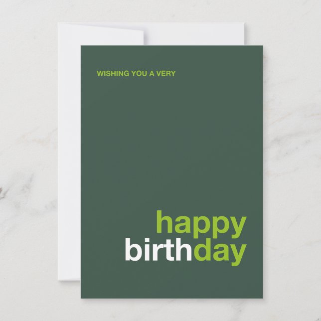 Convite Modern Happy Birthday Card – Minimal Design (Frente)