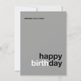 Convite Modern Happy Birthday Card – Minimal Design
