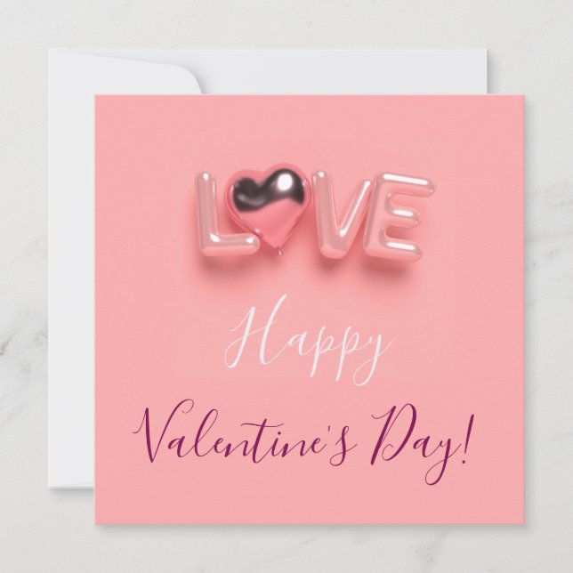 CONVITE  MODERN  HEART PINK VALENTINES DAY   (Frente)