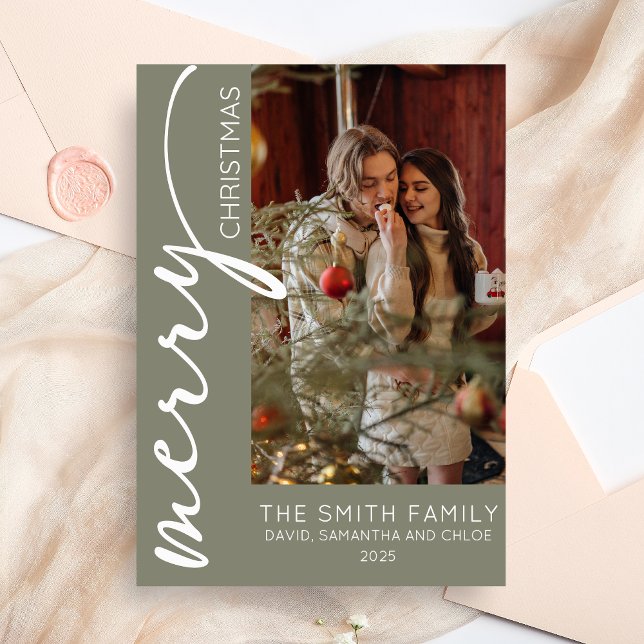 Convite Modern Holiday Christmas (Modern Merry Christmas Holiday Card )