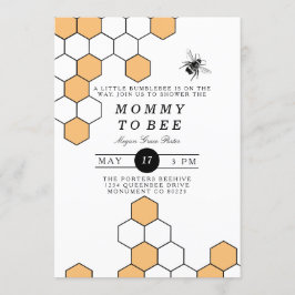 Convite Modern Honeycomb | Chá de fraldas de abelha