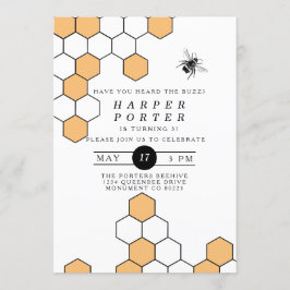 Convite Modern Honeycomb | Festa de aniversário de abelha