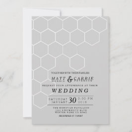 Convite Modern Honeycomb Wedding