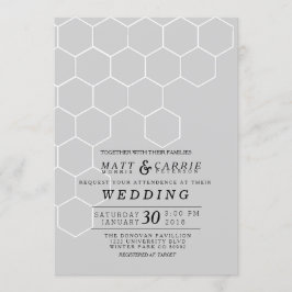 Convite Modern Honeycomb Wedding