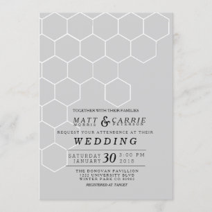 Convite Modern Honeycomb Wedding